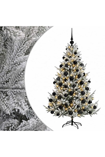 vidaxl Brad de Crăciun artificial cu glob 210 cm 300 LED-uri Alb cald