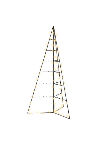 vidaxl Brad de Crăciun din metal cu LED KUOPIO 140 cm Alb cald Oțel