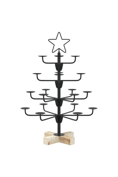 vidaxl Copac de Crăciun din metal cu suport KUOPIO 60 cm Oțel Negru