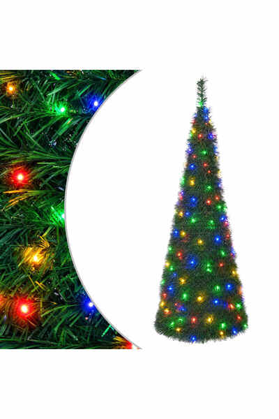 vidaxl Brad de Crăciun pop up cu LED 210 cm 200 LED-uri PVC Verde