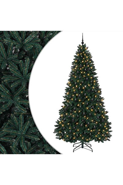 vidaxl Brad de Crăciun artificial, verde închis, cu globuri 270 cm