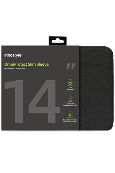Innostyle Husă laptop 13-14 impermeabilă, omniprotecție, subțire, neagră