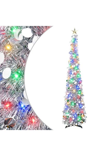 vidaxl Brad de Crăciun pop-up cu LED-uri și stea în vârf 180 cm
