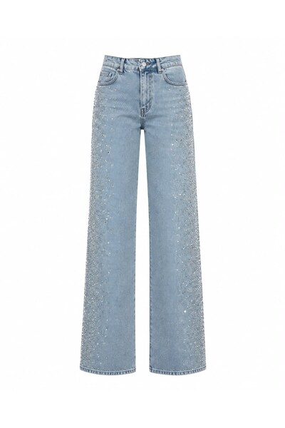 Bade Butik Mavi Taşlı Baggy Jean