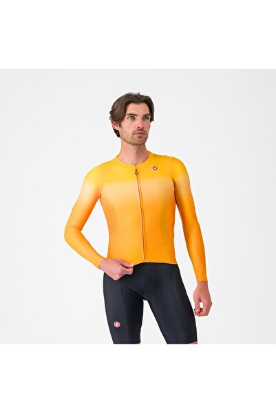 Castelli Men's UPF LS long sleeve shirt, bright orange