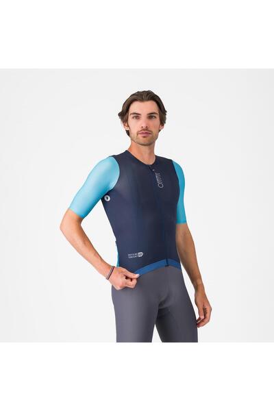 Castelli Corretto short-sleeved t-shirt for men, neon blue/Belgian blue