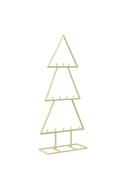 vidaxl Brad de Crăciun din metal cu suport KUOPIO 60 cm Oțel Auriu