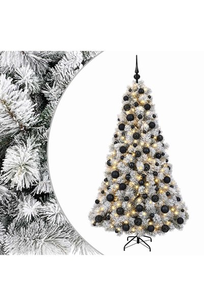 vidaxl Brad de Crăciun artificial cu glob 180 cm 300 LED-uri Alb cald