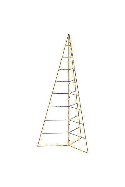 vidaxl Brad de Crăciun din metal cu LED KUOPIO 210 cm Alb cald Oțel