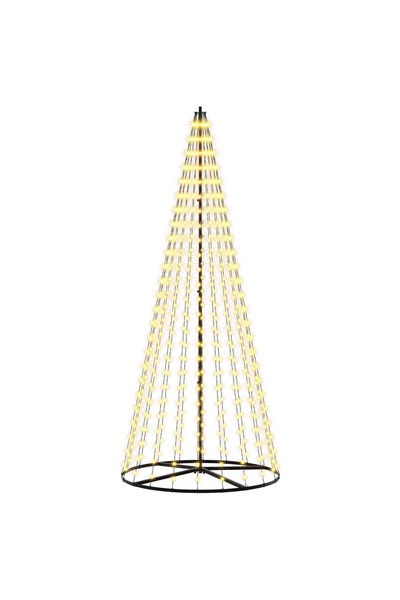 vidaxl Brad de Crăciun LED 235 cm 500 LED-uri Alb cald Fier Negru