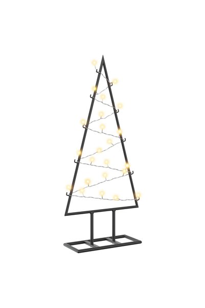 vidaxl Brad de Crăciun din metal cu LED KUOPIO 60 cm Alb cald Oțel