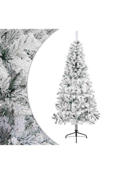 vidaxl Brad de Crăciun artificial 120 cm PVC și Oțel Verde și alb