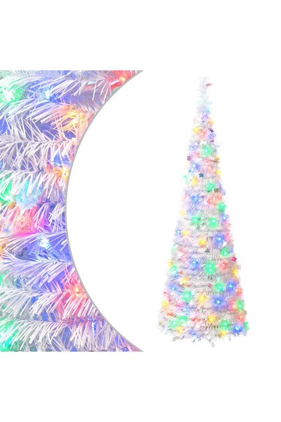 vidaxl Brad de Crăciun pop up cu LED 120 cm 50 LED-uri PVC și PET Alb