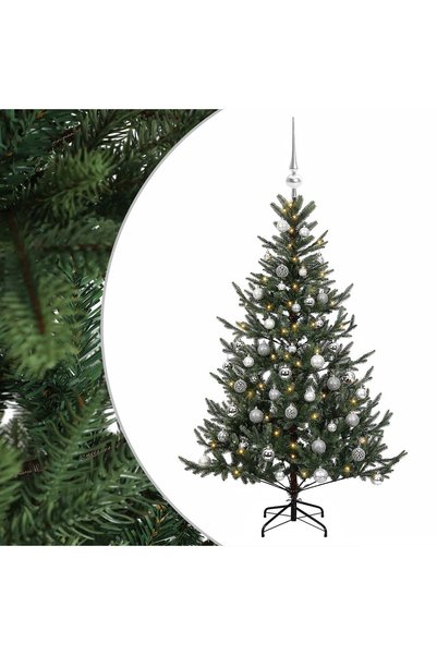 vidaxl Brad de Crăciun artificial cu glob 120 cm 150 LED-uri Alb cald