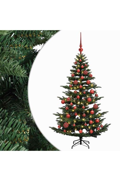 vidaxl Brad de Crăciun artificial cu glob 150 cm 150 LED-uri Alb cald