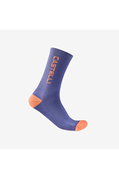 Castelli Sweetspot 20 Thermal Winter Cycling Socks - Ultraviolet/Bright Orang...