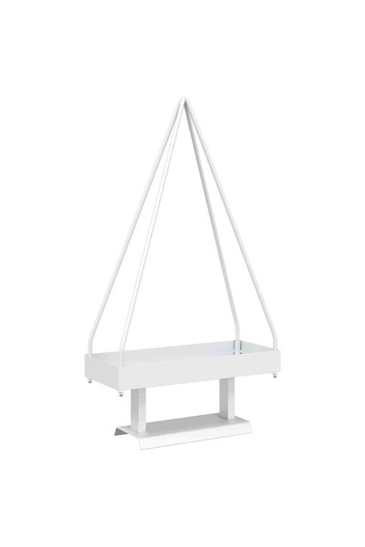 vidaxl Brad de Crăciun din metal cu suport KUOPIO 60 cm Oțel Alb