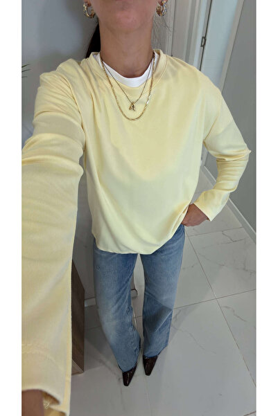 BİRCANÇİL Hisna Sarı Uzun Kollu Basic Sweat