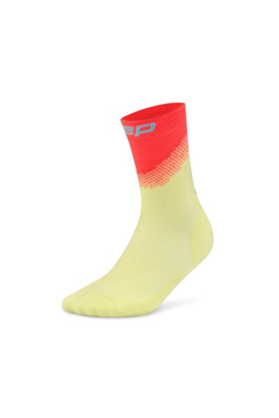 Cep Șosete compresie Run Edition Split Mid Cut W - lime/coral neon |   alergare
