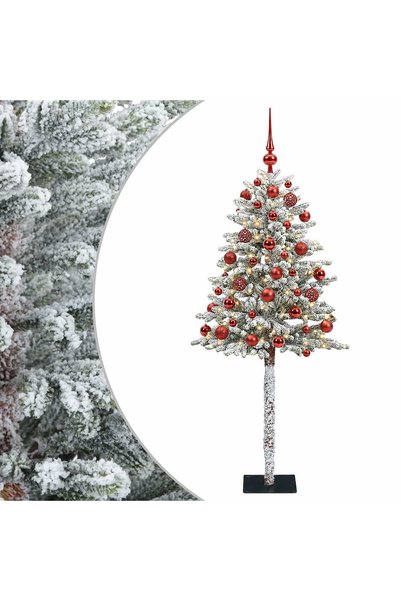 vidaxl Brad de Crăciun artificial cu globuri 120 cm 150 LED-uri