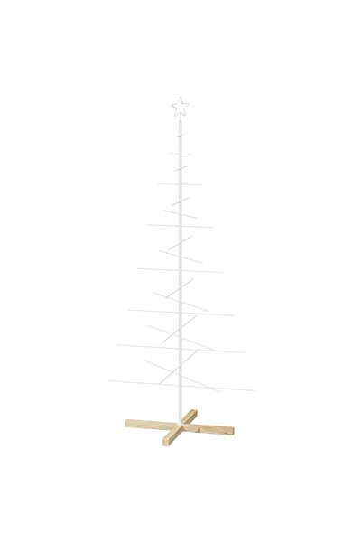 vidaxl Pom de Crăciun din metal KUOPIO 180 cm Oțel Alb