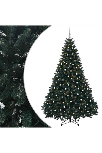vidaxl Brad de Crăciun artificial, verde închis, cu glob 300 cm