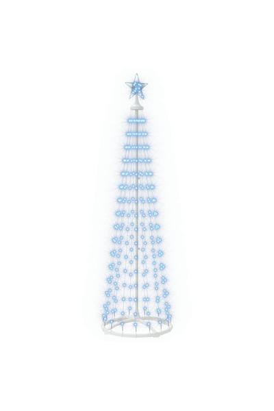 vidaxl Brad de Crăciun conic cu LED 180 cm 250 LED-uri Albastru Oțel