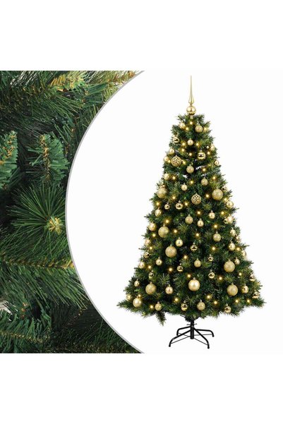 vidaxl Brad de Crăciun artificial cu glob 240 cm 300 LED-uri Alb cald