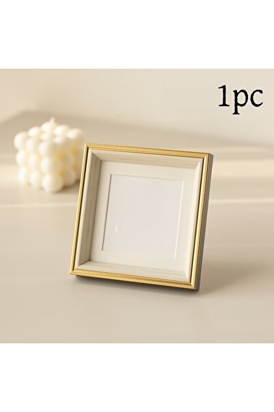 Choice 1 قطعة إطار صور مربع ذهبي اللون بقطر داخلي 10 سنتيمتر، إطار صور لسطح ا...