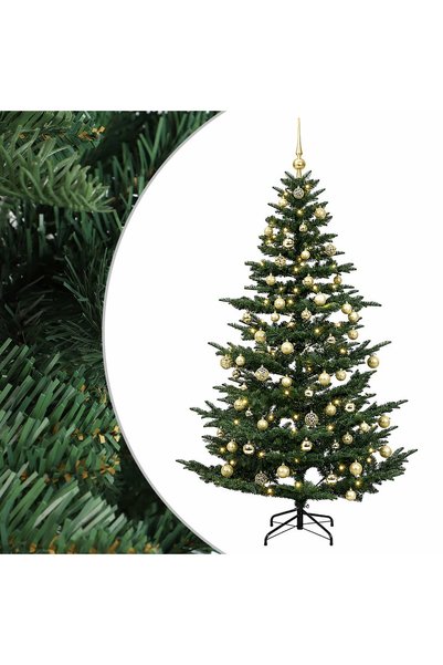 vidaxl Brad de Crăciun artificial cu glob 240 cm 300 LED-uri Alb cald