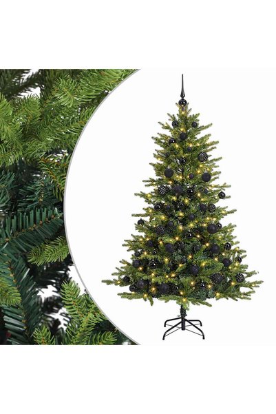 vidaxl Brad de Crăciun artificial cu globuri 240 cm 300 LED-uri