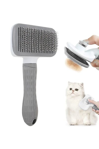 Choice GRAY Dog Supplies Bath Brush For Long‑Hair Dog Cat Dog Hair Remover Br...