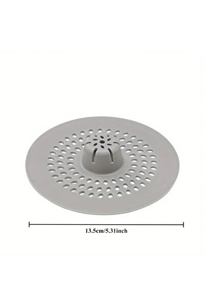 Choice 76mm Gray Silicone Drain Strainer Hair Catcher Non-Slip Shower Drain C...