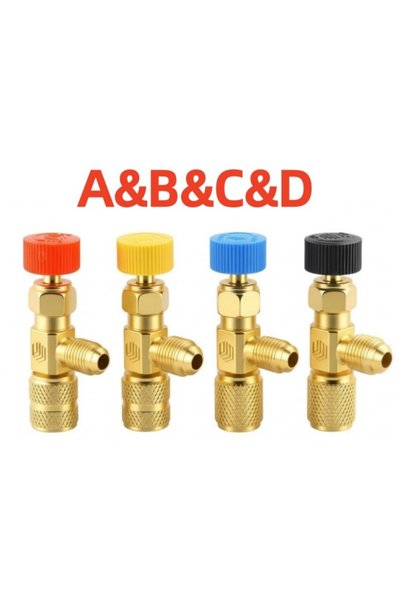 Choice 4 قطع محول أمان صمام شحن غاز التبريد R22 R410 مع صمام كروي للتحكم بالت...