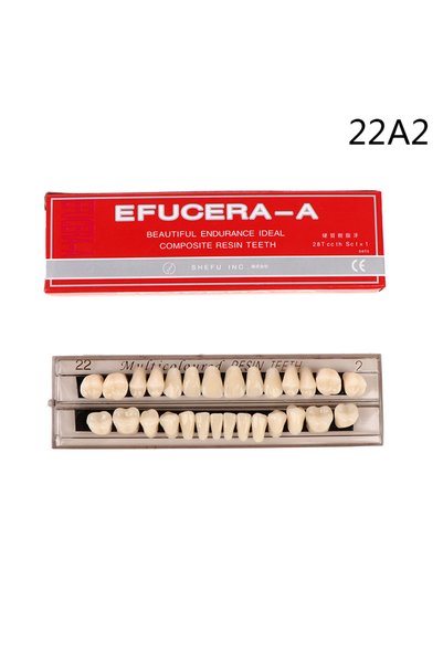 Choice 22A2 28 سن/طقم أسنان صناعية من الراتنج، مرآة مقارنة ألوان دليل درجات ا...