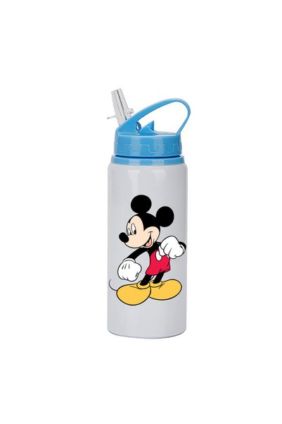 Photoretous Παγούρι νερού Μίκυ Μάους 600ml Λευκό με γαλάζιο καπάκι