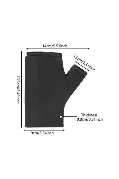 Choice قفاز ضغط قصير أسود اللون للعلاج بالبرودة/الحرارة مع دعم للرسغ، مناسب ل...