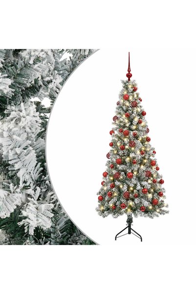 vidaxl Brad de Crăciun artificial cu glob 240 cm 300 LED-uri Alb cald