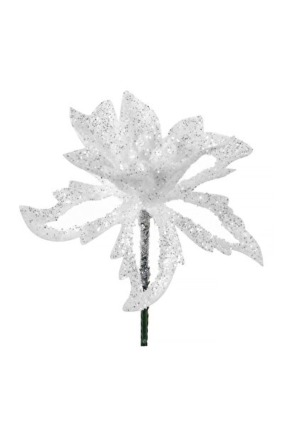 OEM Floare Decorativa de Crăciun Albă 16 cm – Atmosferă Festivă pentru Casă