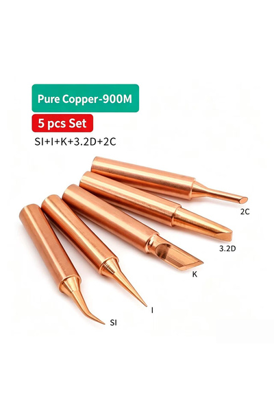 Choice As shown 3 Original Soldering Iron Tip Pure Copper 900M Soldering Iron...