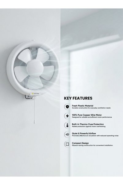 UNİTED POWER Exhaust Fan for Kitchen, Bathroom & Home – High-Airflow 8" Round Type