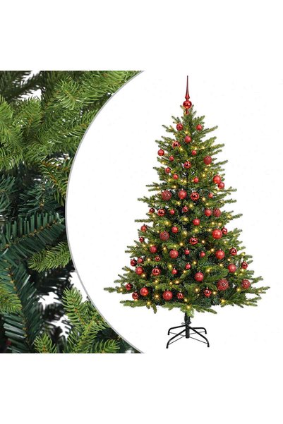 vidaxl Brad de Crăciun artificial cu glob 240 cm 300 LED-uri Alb cald