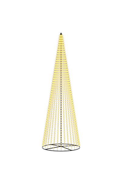 vidaxl Brad de Crăciun LED 485 cm 1632 LED-uri Alb cald Fier Negru