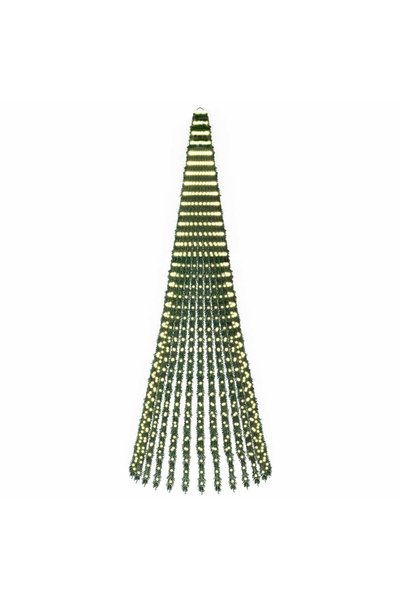 vidaxl Brad de Crăciun LED 370 cm 1008 LED-uri Alb cald Oțel Verde