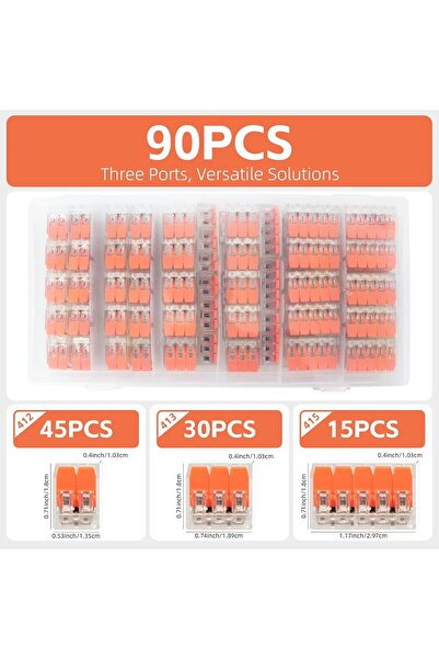 Choice 90Pcs 90Pcs Terminals Cable Connectors, 2/3/5 Pin Docking Quick Clamp,...