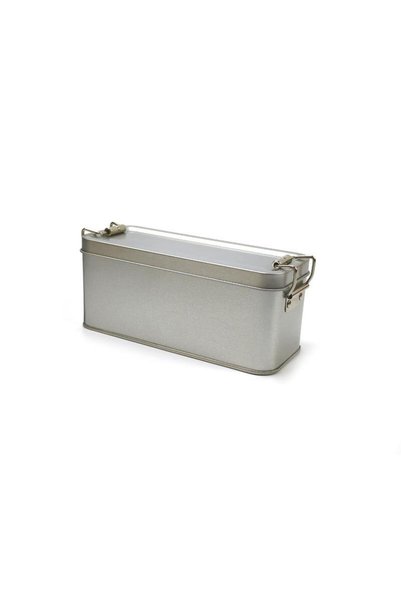 Choice صندوق تخزين معدني مستطيل الشكل من الحديد الثقيل مع غطاء لتغليف الكعك و...