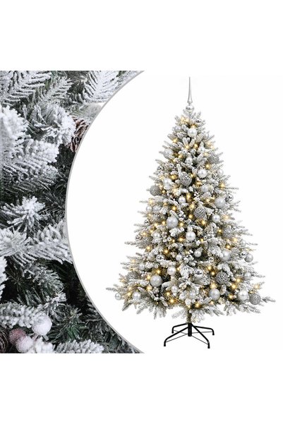 vidaxl Brad de Crăciun artificial cu glob 240 cm 300 LED-uri Alb cald