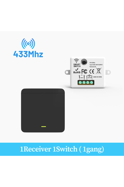 Choice مفتاح إضاءة لاسلكي للتحكم عن بعد بتردد RF433، 110-240 فولت، 1 مستقبل و...