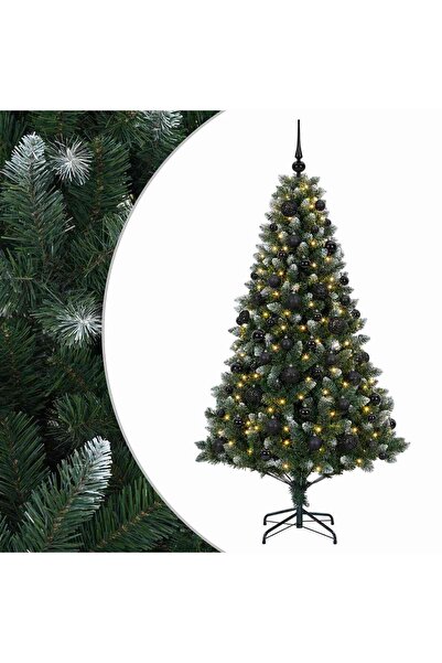 vidaxl Brad de Crăciun artificial cu globuri 240 cm 300 LED-uri