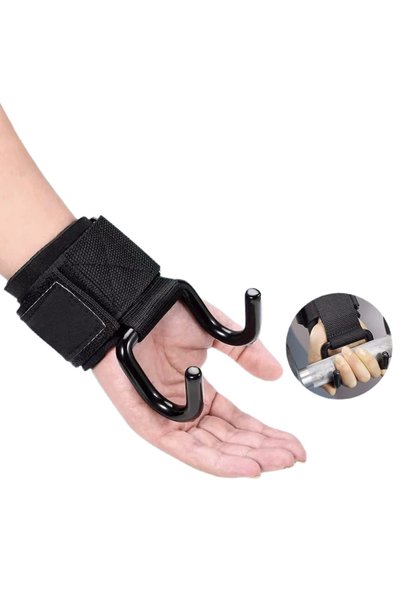 Choice Black 1pcs Pull Up Horizontal Bar Assistance Hooks Weights Lifting Ant...